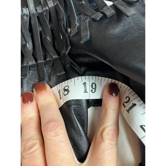 Lafayette 148 New York Black Lambskin Leather Fringe Lattice Jacket Womens 6 - Picture 6 of 9